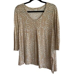 Poetry 100% Linen Asymmetric 3/4 Sleeve Top, Size 12
